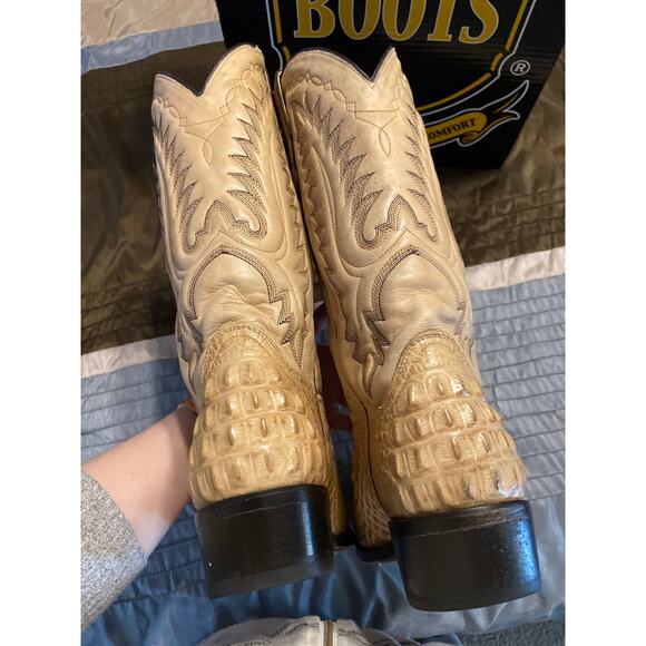 Dan Post sand caiman print Men\'s cowboy boots size 10 main image 4